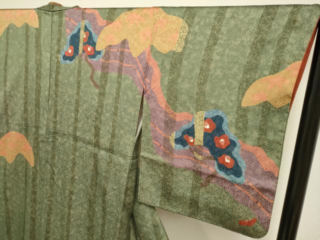 平和屋着物●訪問着 駒刺繍 草花文 金彩 正絹 逸品 DAAV3203du