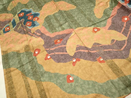 平和屋着物●訪問着 駒刺繍 草花文 金彩 正絹 逸品 DAAV3203du