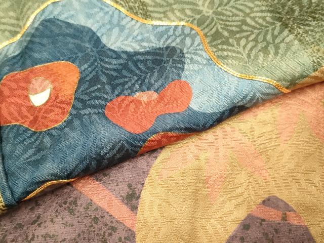 平和屋着物●訪問着 駒刺繍 草花文 金彩 正絹 逸品 DAAV3203du