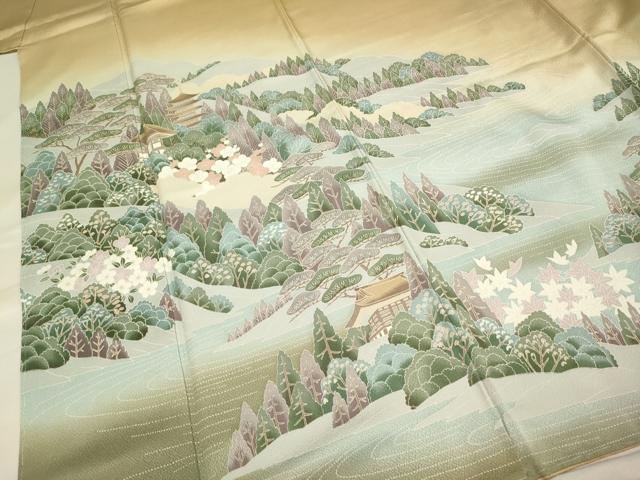 平和屋着物●訪問着 風景文 正絹 逸品 DAAV3206du