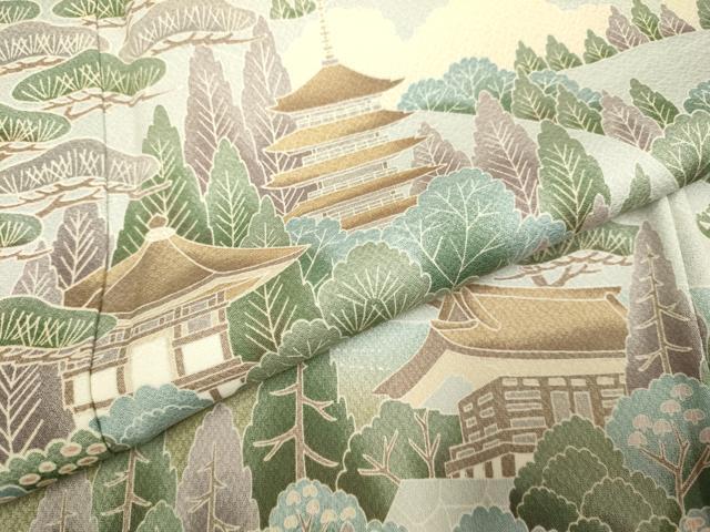 平和屋着物●訪問着 風景文 正絹 逸品 DAAV3206du