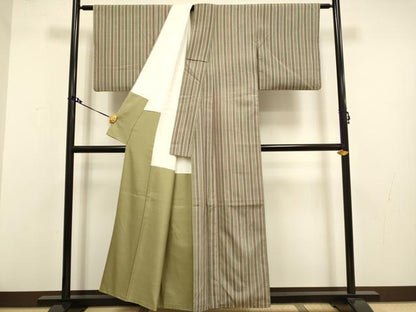 平和屋着物●上質な紬 間道 正絹 逸品 DAAV3211du