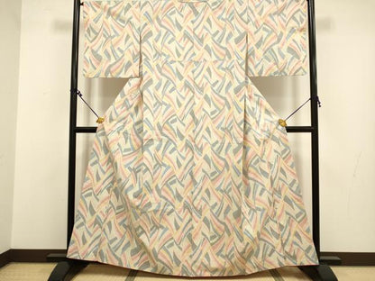 平和屋着物●上質な紬　抽象文様　正絹　逸品　DAAV3213du