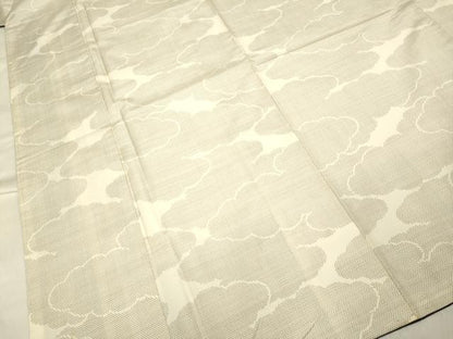 平和屋着物●本場大島紬　白大島　雲重ね文　正絹　逸品　DAAV3214du