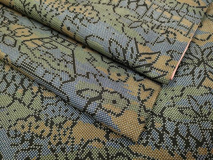 平和屋着物●本場大島紬 7マルキ 風景文 正絹 逸品 DAAV3218du
