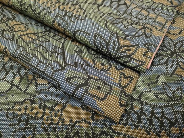 平和屋着物●本場大島紬 7マルキ 風景文 正絹 逸品 DAAV3218du
