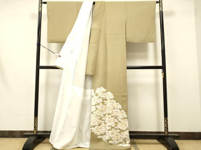 平和屋着物●豪華色留袖　作家物　駒刺繍　松　正絹　逸品　DAAV3226du