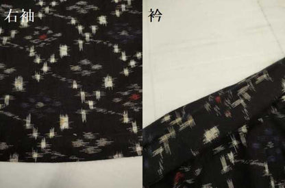 平和屋着物●久留米絣 単衣 格子花文 綿 逸品 DAAV3227du