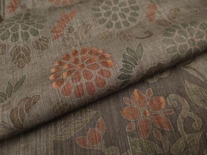 平和屋着物●訪問着　紬地　刺繍　切嵌洋花文　正絹　逸品　DAAV3230du