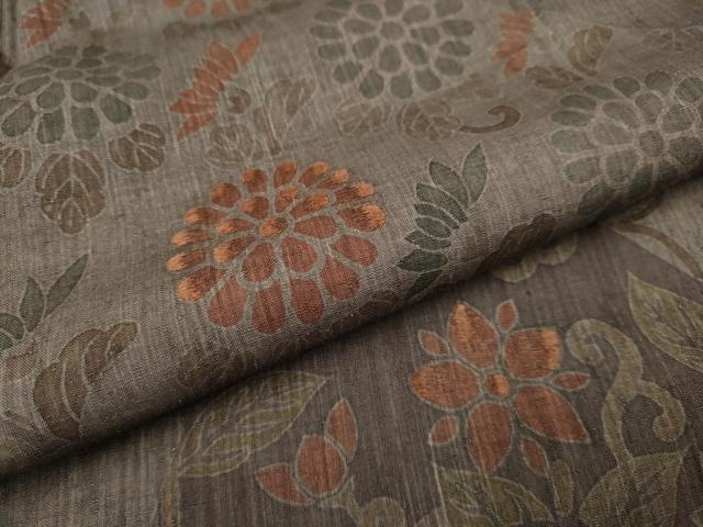 平和屋着物●訪問着　紬地　刺繍　切嵌洋花文　正絹　逸品　DAAV3230du
