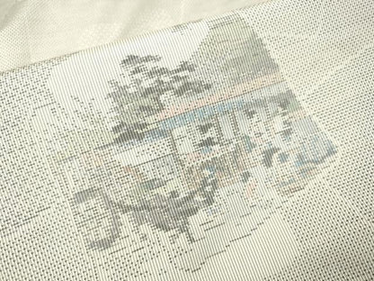 平和屋着物●本場大島紬　白大島　総絣　色紙重ね風景文　正絹　逸品　DAAV3234du