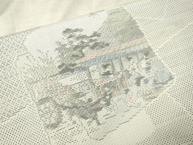 平和屋着物●本場大島紬　白大島　総絣　色紙重ね風景文　正絹　逸品　DAAV3234du