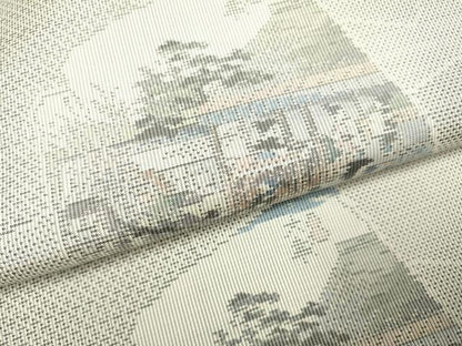 平和屋着物●本場大島紬　白大島　総絣　色紙重ね風景文　正絹　逸品　DAAV3234du