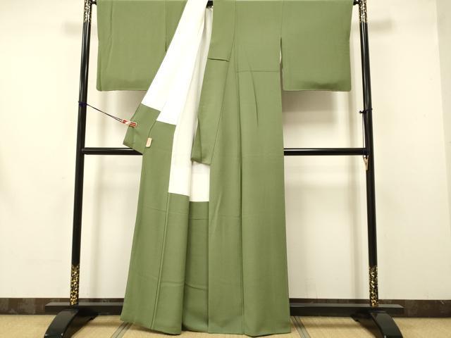 平和屋着物●上質な色無地 鶸茶色 正絹 逸品 DAAV3241du