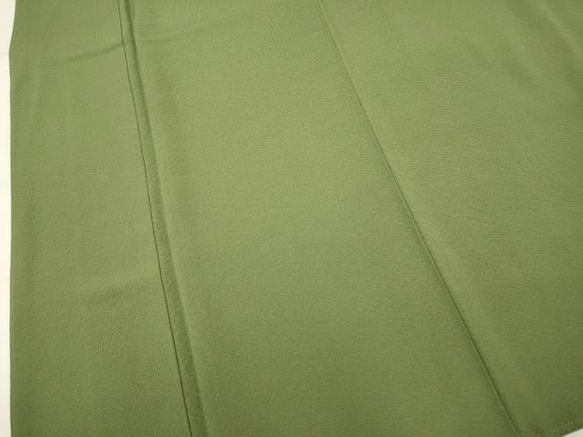 平和屋着物●上質な色無地 鶸茶色 正絹 逸品 DAAV3241du