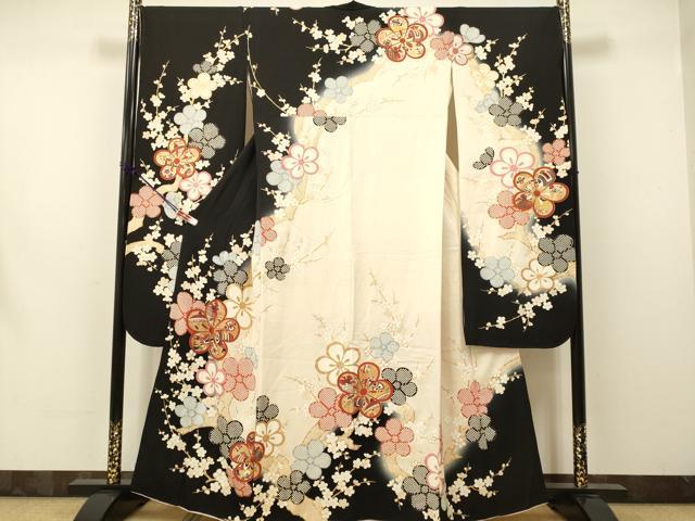 平和屋着物●豪華振袖　宝尽くし　枝梅文　暈し染め　金彩　正絹　逸品　DAAV3252du