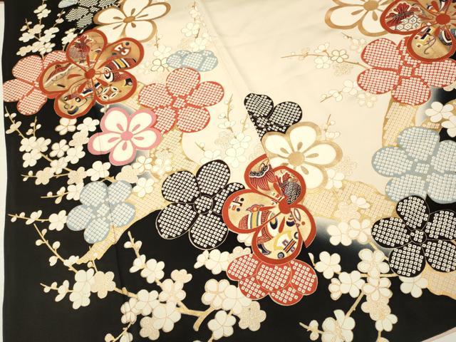 平和屋着物●豪華振袖　宝尽くし　枝梅文　暈し染め　金彩　正絹　逸品　DAAV3252du