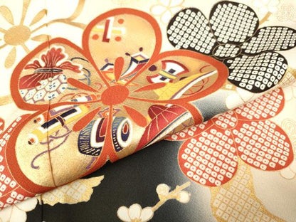 平和屋着物●豪華振袖　宝尽くし　枝梅文　暈し染め　金彩　正絹　逸品　DAAV3252du