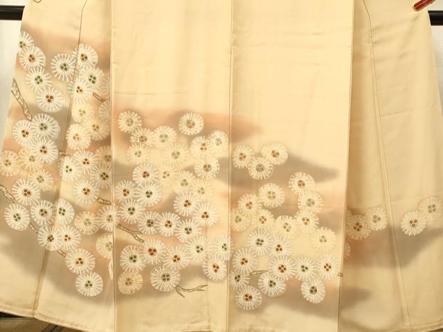 平和屋着物●訪問着 ろうけつ染め 枝松葉文 暈し染め 正絹 逸品 DAAV3256du