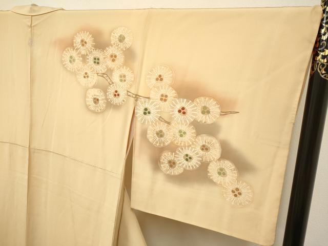 平和屋着物●訪問着 ろうけつ染め 枝松葉文 暈し染め 正絹 逸品 DAAV3256du