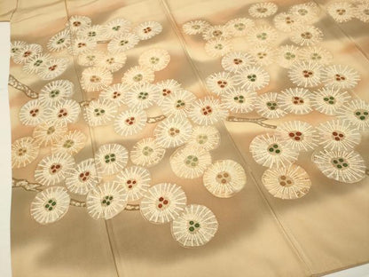 平和屋着物●訪問着 ろうけつ染め 枝松葉文 暈し染め 正絹 逸品 DAAV3256du