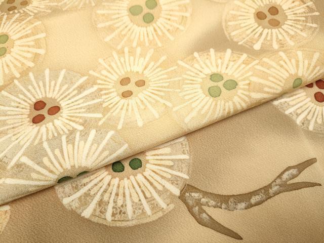平和屋着物●訪問着 ろうけつ染め 枝松葉文 暈し染め 正絹 逸品 DAAV3256du