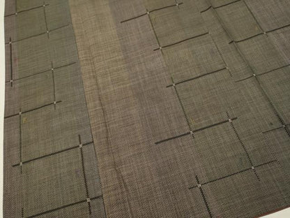 平和屋着物●本場大島紬　9マルキ　格子　正絹　逸品　DAAV3259du