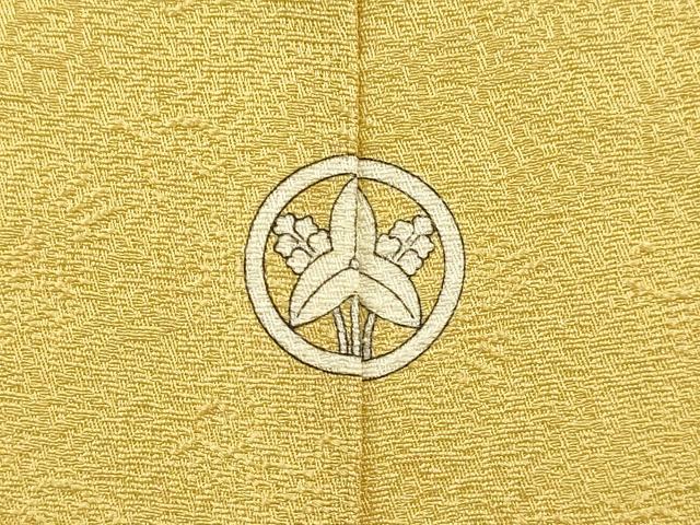 平和屋着物●上質な色無地　唐草地紋　玉蜀黍色　正絹　逸品　DAAV3269du