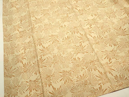 平和屋着物●上質な小紋 松葉文 鬼しぼ縮緬 正絹 逸品 DAAV3283du