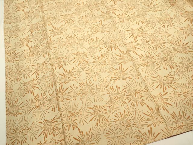 平和屋着物●上質な小紋 松葉文 鬼しぼ縮緬 正絹 逸品 DAAV3283du