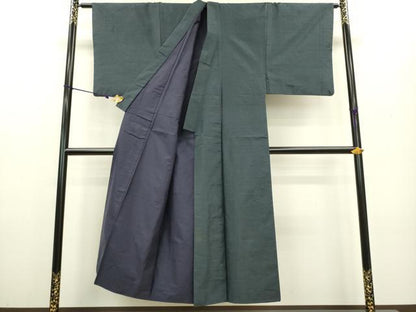 平和屋着物●男性　本場大島紬　アンサンブル　長羽織　格子　正絹　逸品　DAAV3292du