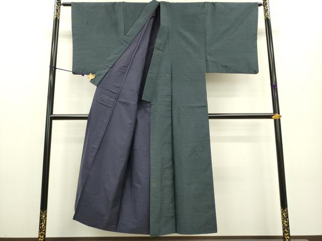 平和屋着物●男性　本場大島紬　アンサンブル　長羽織　格子　正絹　逸品　DAAV3292du