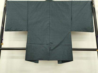 平和屋着物●男性　本場大島紬　アンサンブル　長羽織　格子　正絹　逸品　DAAV3292du
