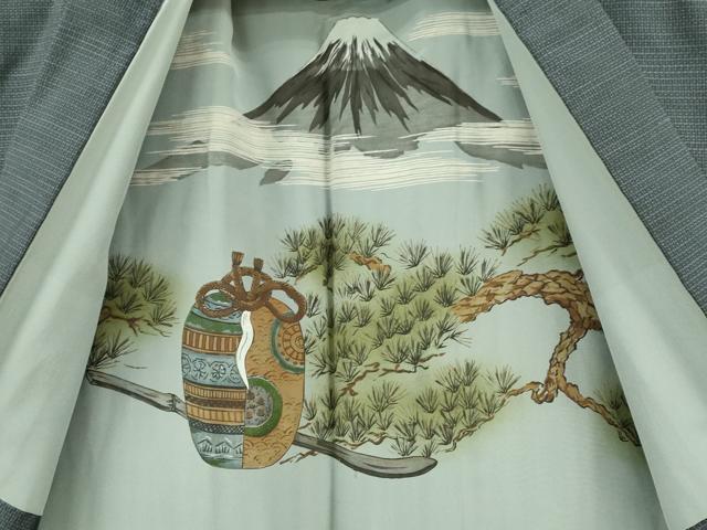 平和屋着物●男性　本場大島紬　アンサンブル　長羽織　格子　正絹　逸品　DAAV3292du