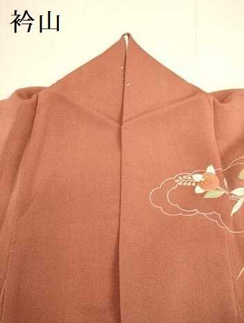 平和屋着物●創業460年・千總 訪問着 駒刺繍 草花文 枝椿 橘 暈し染め 金彩 鬼しぼ縮緬 西武百貨店扱い 正絹 逸品 DAAV3294du