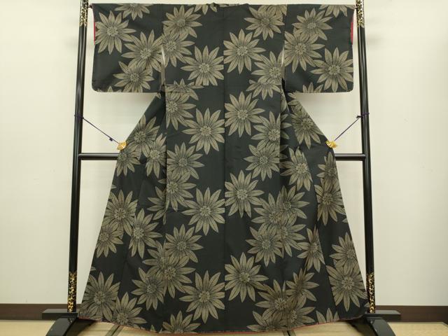 平和屋着物●上質な紬 舞花文 正絹 逸品 未使用 DAAV3298du
