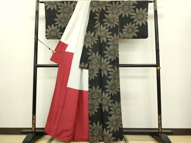 平和屋着物●上質な紬 舞花文 正絹 逸品 未使用 DAAV3298du