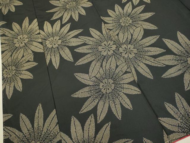 平和屋着物●上質な紬 舞花文 正絹 逸品 未使用 DAAV3298du
