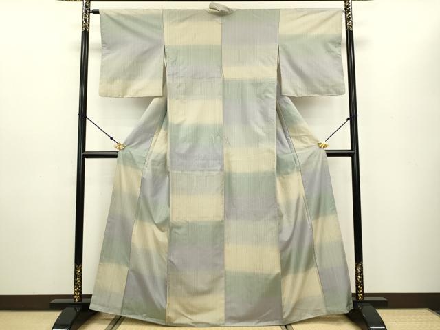 平和屋着物●上質な紬　変わり市松　正絹　逸品　DAAV3300du