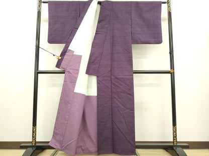 平和屋着物●上質な紬 滅紫色 正絹 逸品 DAAV3302du