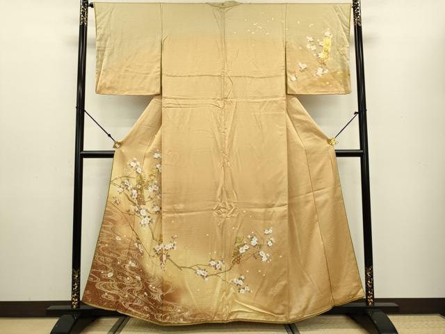 平和屋着物●訪問着 駒刺繍 短冊吉祥枝花文 暈し染め 金彩 やまと誂製 正絹 逸品 DAAV3305du