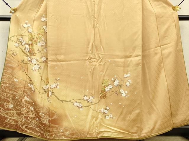 平和屋着物●訪問着 駒刺繍 短冊吉祥枝花文 暈し染め 金彩 やまと誂製 正絹 逸品 DAAV3305du