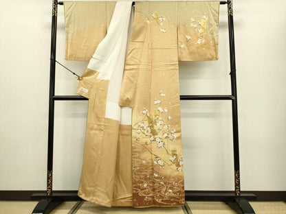 平和屋着物●訪問着 駒刺繍 短冊吉祥枝花文 暈し染め 金彩 やまと誂製 正絹 逸品 DAAV3305du