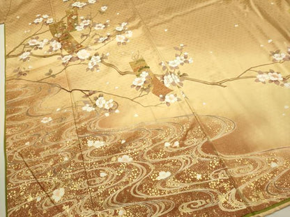 平和屋着物●訪問着 駒刺繍 短冊吉祥枝花文 暈し染め 金彩 やまと誂製 正絹 逸品 DAAV3305du