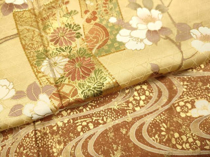 平和屋着物●訪問着 駒刺繍 短冊吉祥枝花文 暈し染め 金彩 やまと誂製 正絹 逸品 DAAV3305du