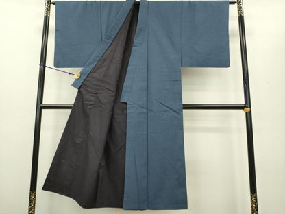 平和屋着物●男性 紬 アンサンブル 紅碧色 正絹 逸品 DAAV3313du