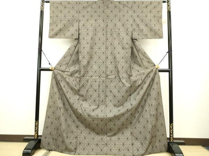 平和屋着物●本場大島紬 9マルキ 麻の葉文様 正絹 逸品 DAAV3323du
