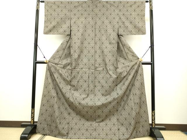 平和屋着物●本場大島紬 9マルキ 麻の葉文様 正絹 逸品 DAAV3323du