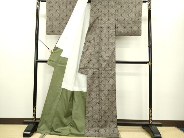 平和屋着物●本場大島紬 9マルキ 麻の葉文様 正絹 逸品 DAAV3323du