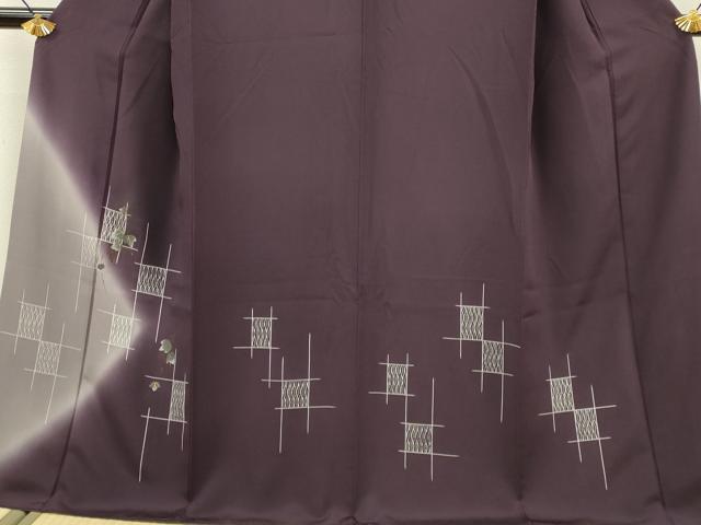 平和屋着物●訪問着 葡萄蔦の葉文 暈し染め 金彩 正絹 逸品 DAAV3335du